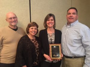 Julie Collings with parents and husband