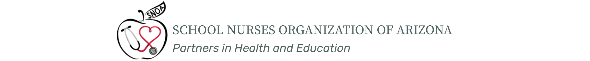 School Nurses Organization of Arizona logo. This will take you to the homepage