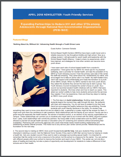 CDC DASH Newsletter Cover Image