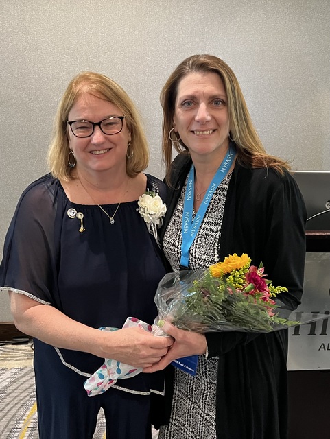 Angela O'Leary pictured with President Jill Kenney
