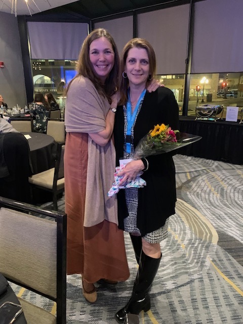 Angela O'Leary: Charlotte Grace Scholarship Recipient pictured with Monica Valestrand Zone 2 Rep and Friend