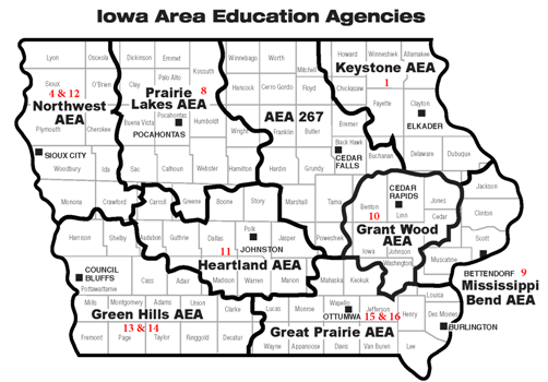 Iowa Area Education Agencies Map