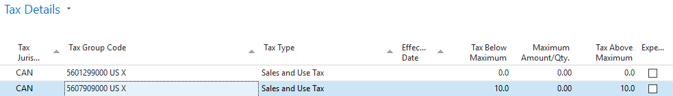 Tax Details