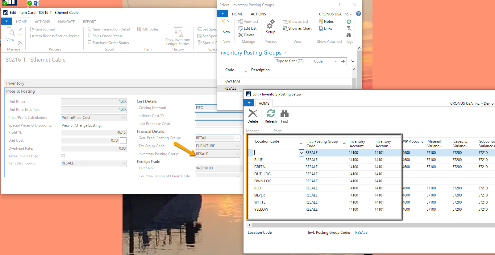 Inventory Posting Setup Inv Posting Setup