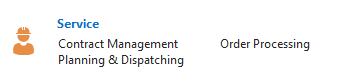 Service Screenshot of Service Department NAV 2016