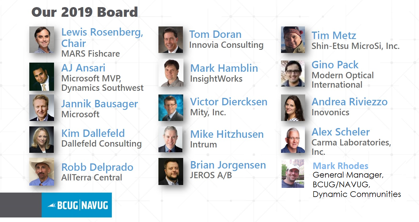 BCUG-NAVUG 2019 Board of Advisors BCUG-NAVUG 2019 Board of Advisors
