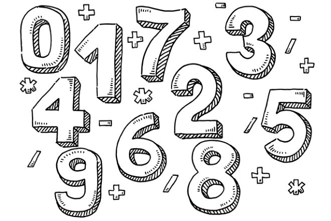 numbers and math symbols