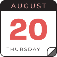 august 20 calendar icon