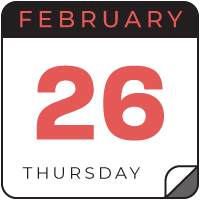 feb 26 calendar icon