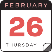 february 26 calendar icon