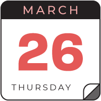 march 26 calendar icon