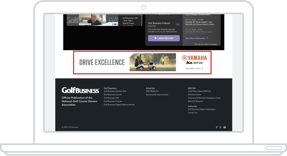 banner ad highlighted on website page