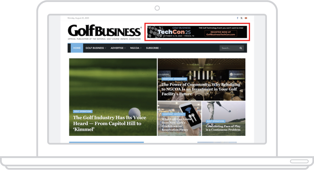 masthead ad highlighted on website page