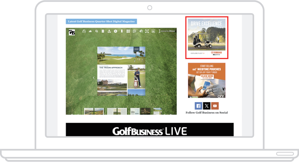 ad highlighted on website page