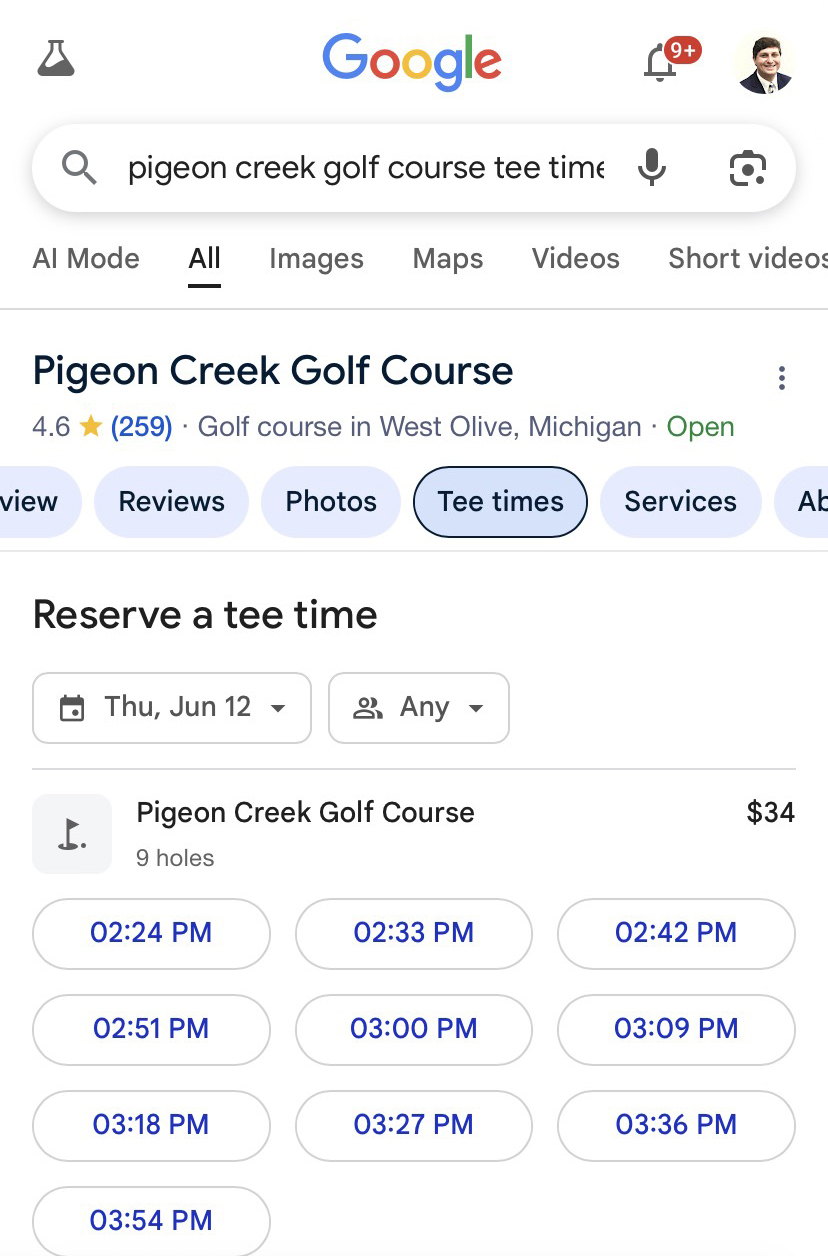 pigeon creek tee times mobile