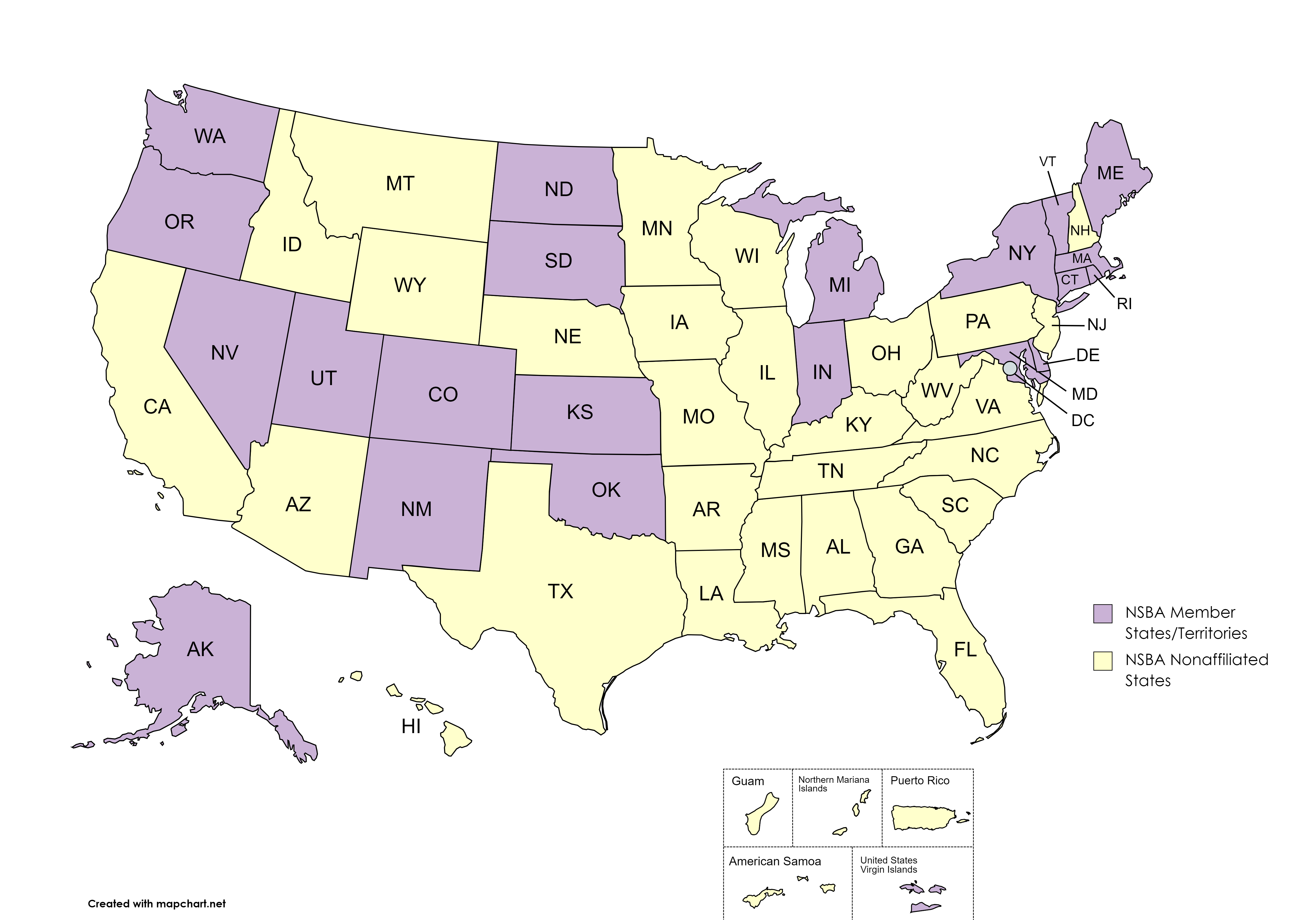 NSBA State Affiliation Map 2024