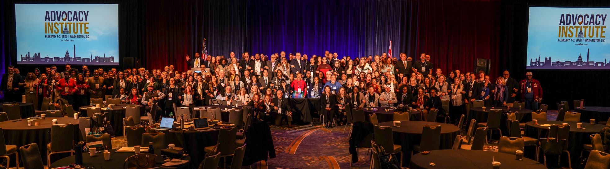 NSBA Advocacy Institute attendees gather on stage