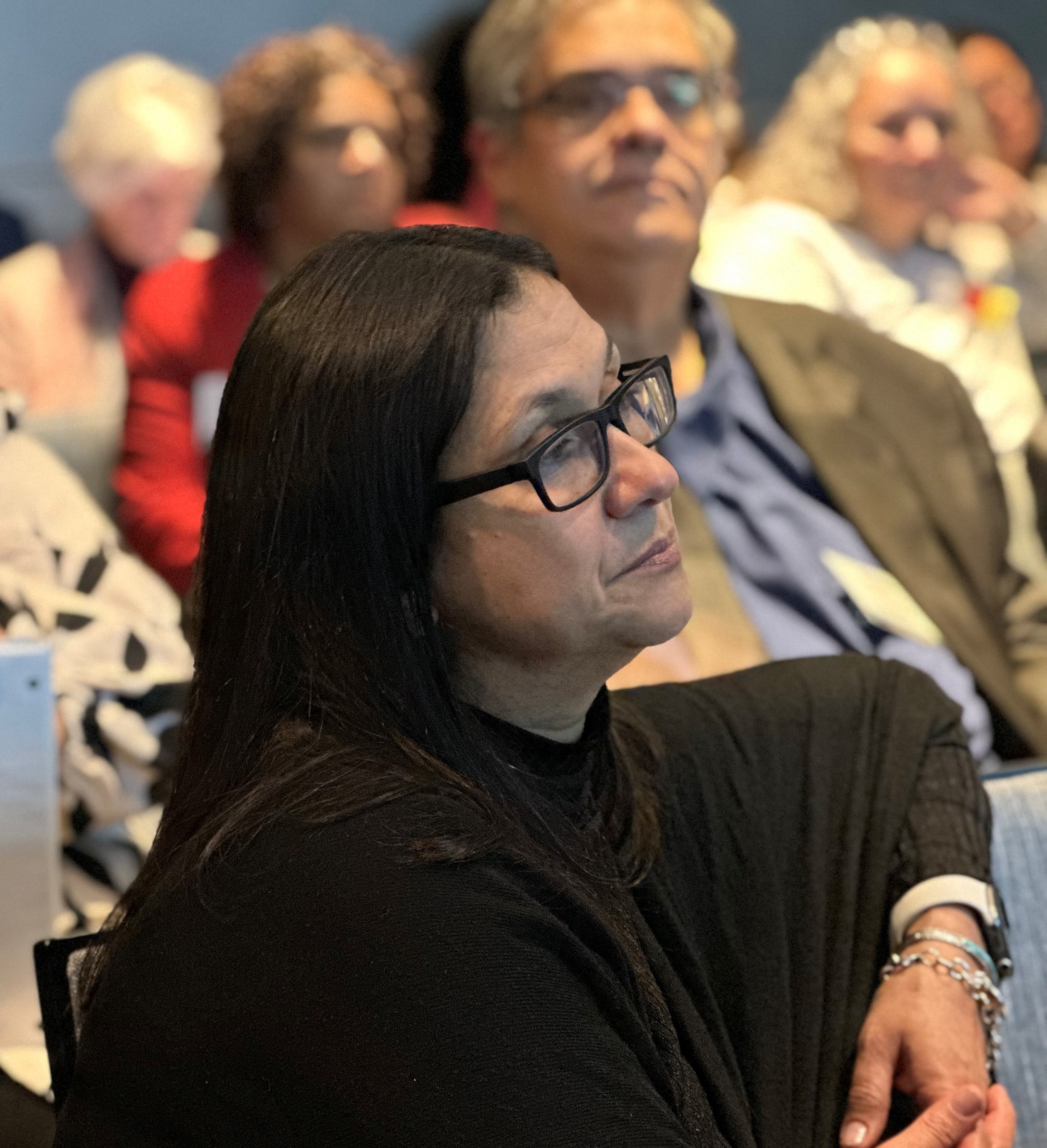A woman participates in a training session