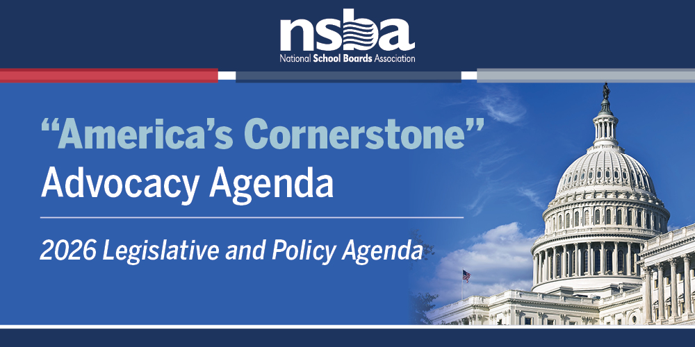 Cover of NSBA's 2026 Advocacy Agenda-An image of the U.S. Capitol
