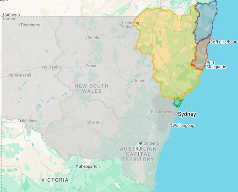 NSWRCRN regional footprint map