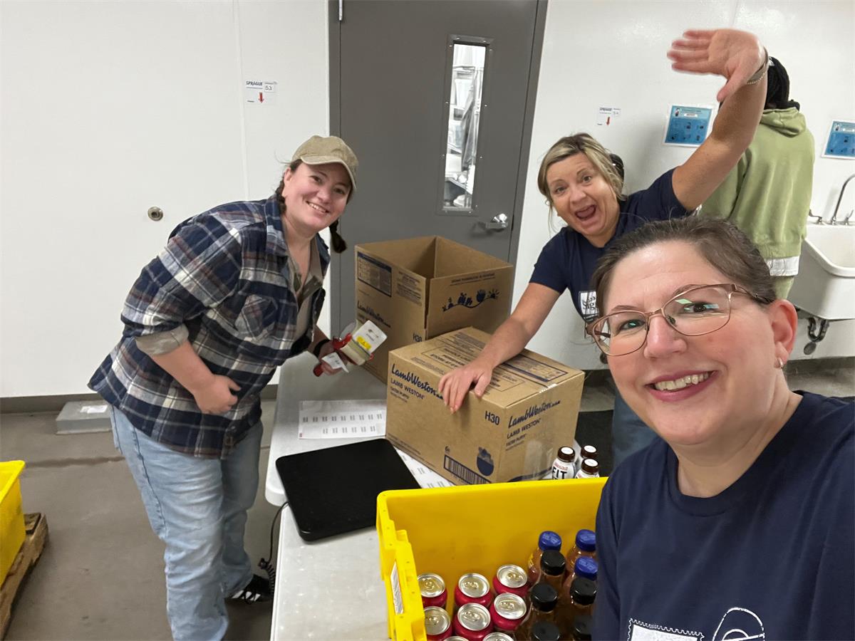Margaret, Marketa, and Sarah at Idaho Food Bank