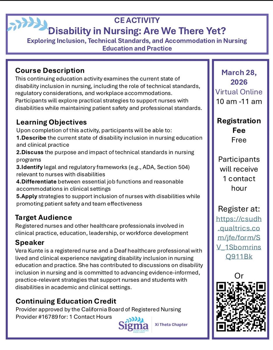 Sigma  XI Theta Chapter Continued Education 