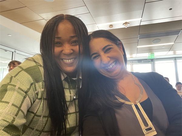 President Heidi R. Lewis and Nadia Guessous