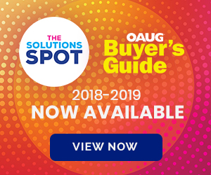 The Solutions Spot | OAUG Buyer's Guide | 2018 - 2019 | Now Available | View Now
