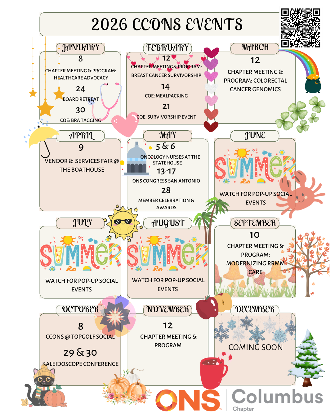 2026 Events Calendar for CCONS