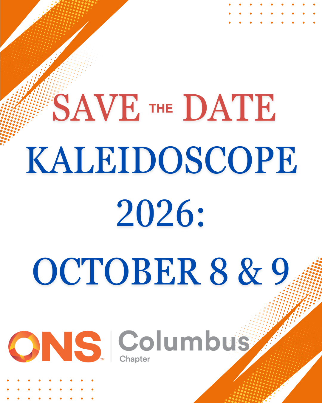 Save the Date October 8 and 9