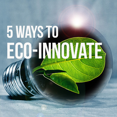 Eco-innovation Light bulb with leaf inside