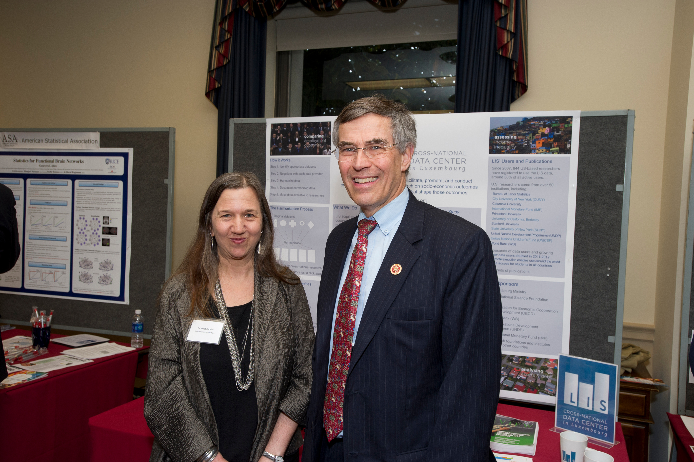 Dr. Janet Gornick with Congressman Rush Holt