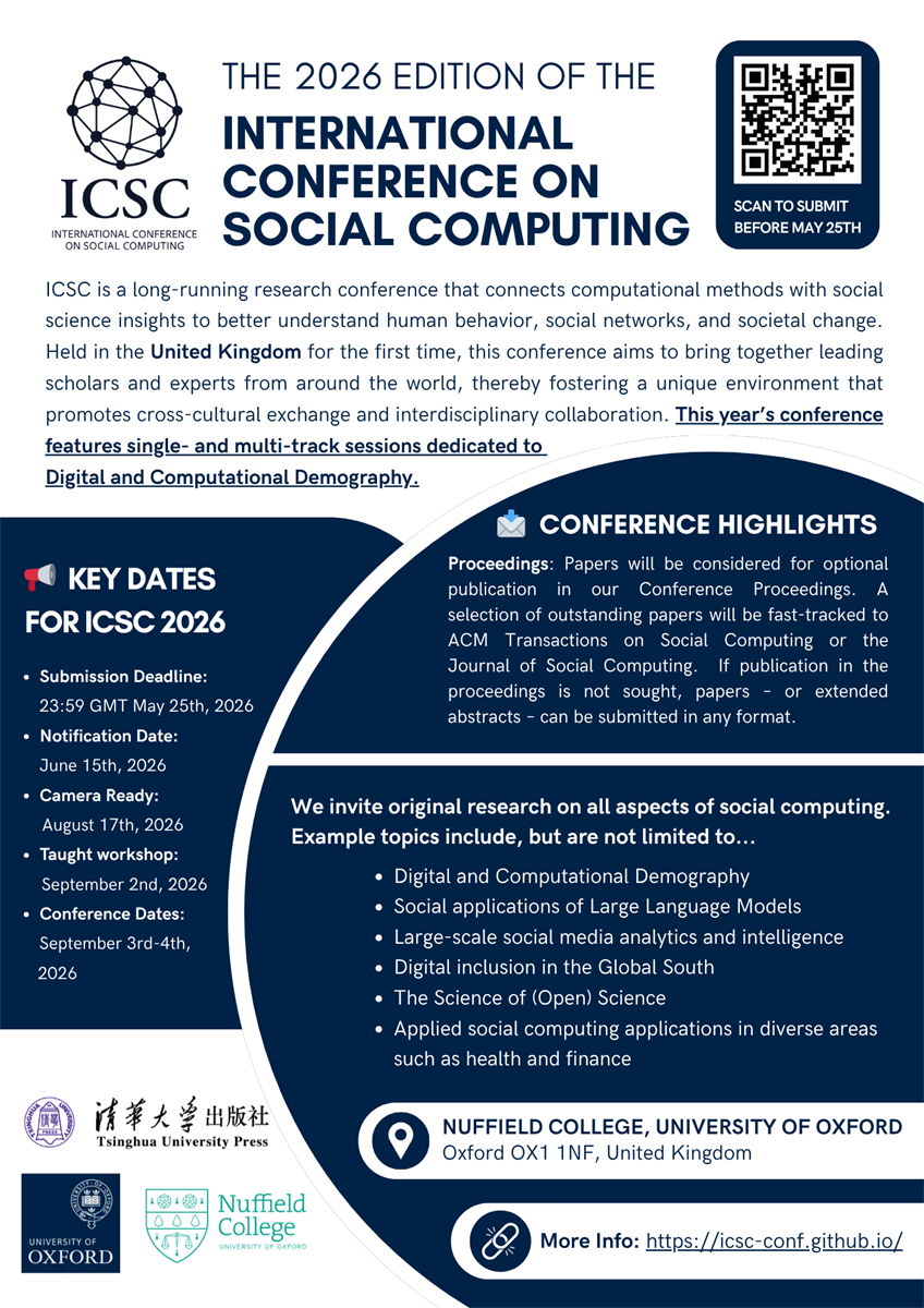 International Conference on Social Computing at Nuffield College