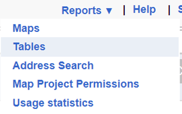 Table reports Table reports