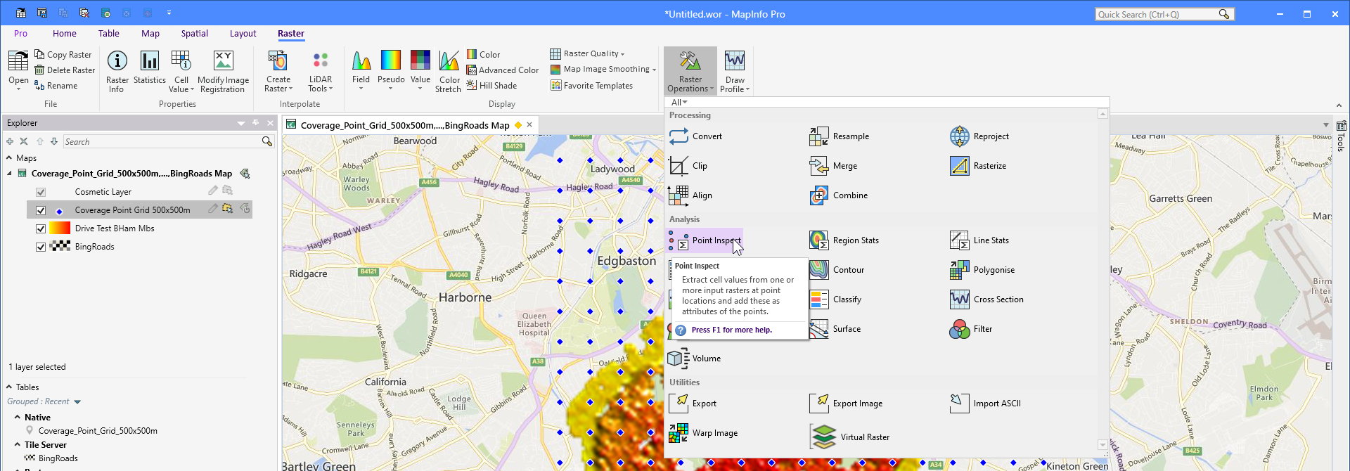 Vector Mapinfo Point MapInfo Monday: Enrich a Point Dataset with Values from a Raster Grid ...