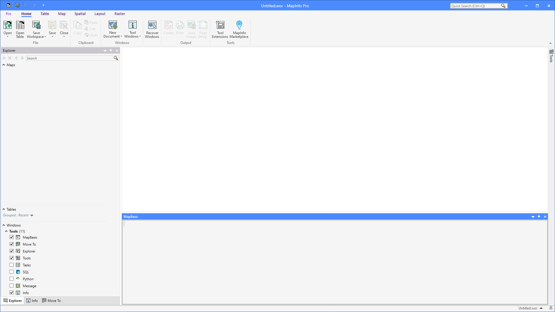 MapBasic Monday An introduction - 9aw5nMypSEursPuckJKc MapBasic%20Intro%20 %20MapBasic%20Window%20docked 