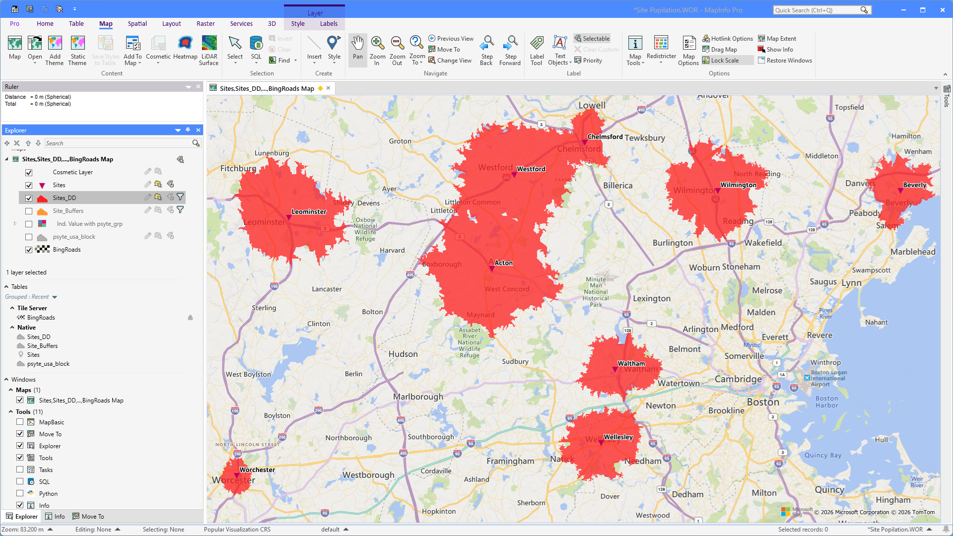 MapInfo Monday: Population Drive Distances | MapInfo Pro