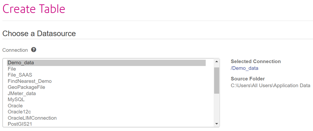 Choose File Datasource