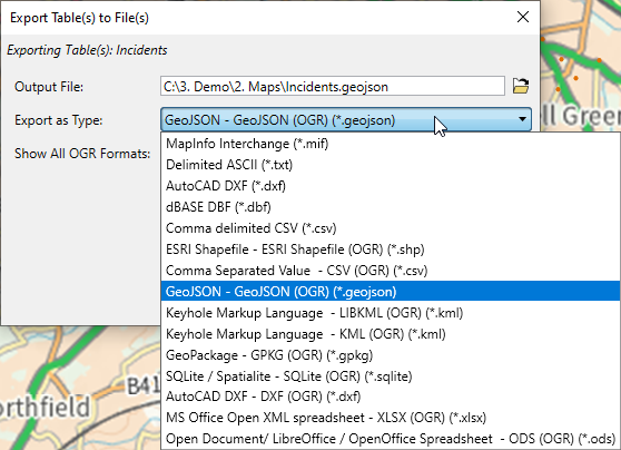 MapInfo Monday: GeoJSON Export via OGR Vector Files | MapInfo Pro