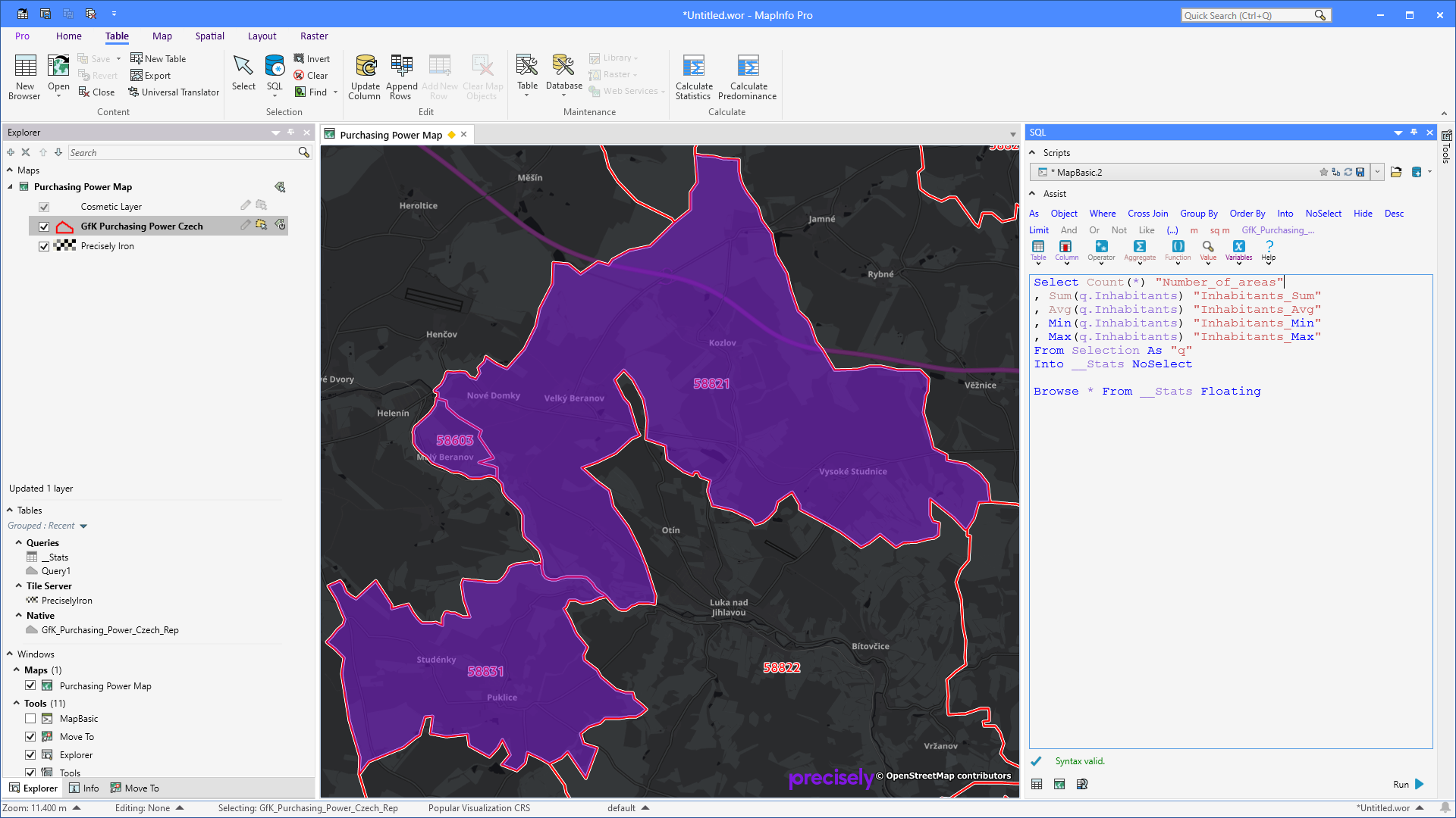 MapInfo Monday: Statistics from Selected Records | MapInfo Pro
