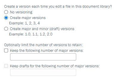 Solution Version Settings
