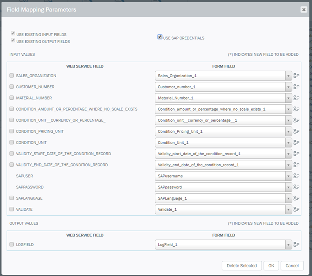 Field Mapping Parameters