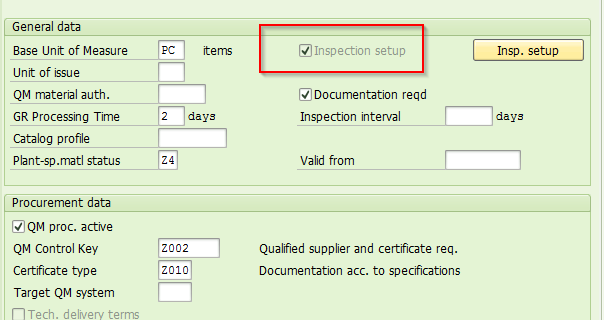 InspectionSetup