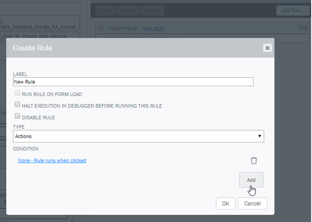 Create Rule Dialog Box