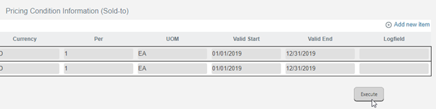 Sold-to Pricing Repeating Table