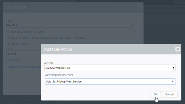 Add Rule Action Dialog Box