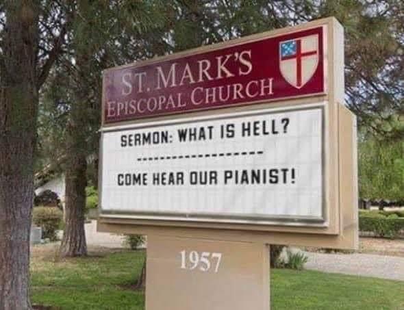Humorus church sign