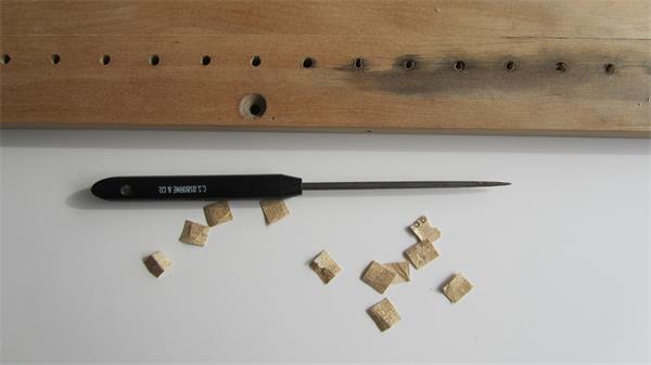 Front Pins Shimmed with Sandpaper - Set Up