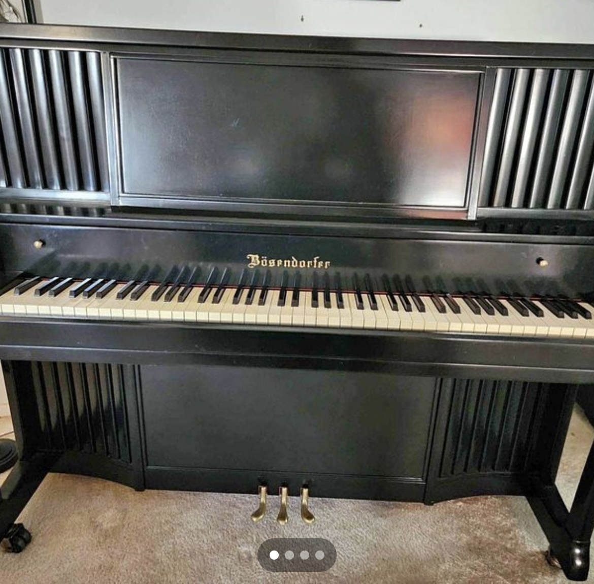 Piano with a Bosendorfer label, unknown piano brand