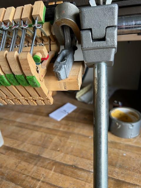 Another view of broken bracket.